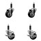 Service Caster 3'' Black Poly Wheel Swivel 1'' Expanding Stem Caster Set 2 Brakes, 4PK SCC-EX20S314-PPUB-BLK-2-TLB-2-1 - alternate 1